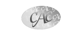 Grayscale logo featuring stylized 'CAC' letters in an oval shape, backed by a subtle repetitive pattern. Modern design conveys professionalism, cohesion, and reliability.