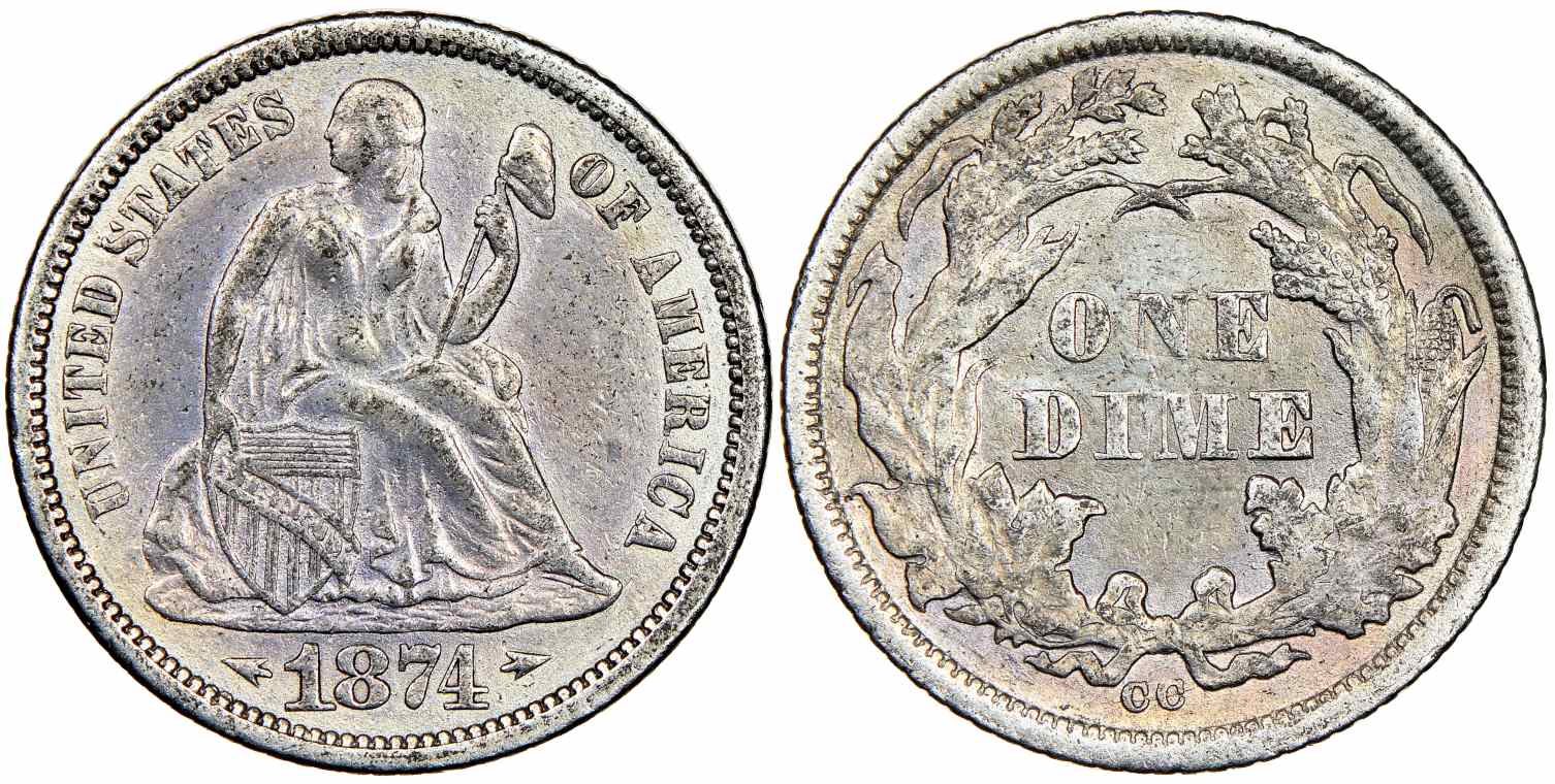 1874-CC Liberty Seated Dime