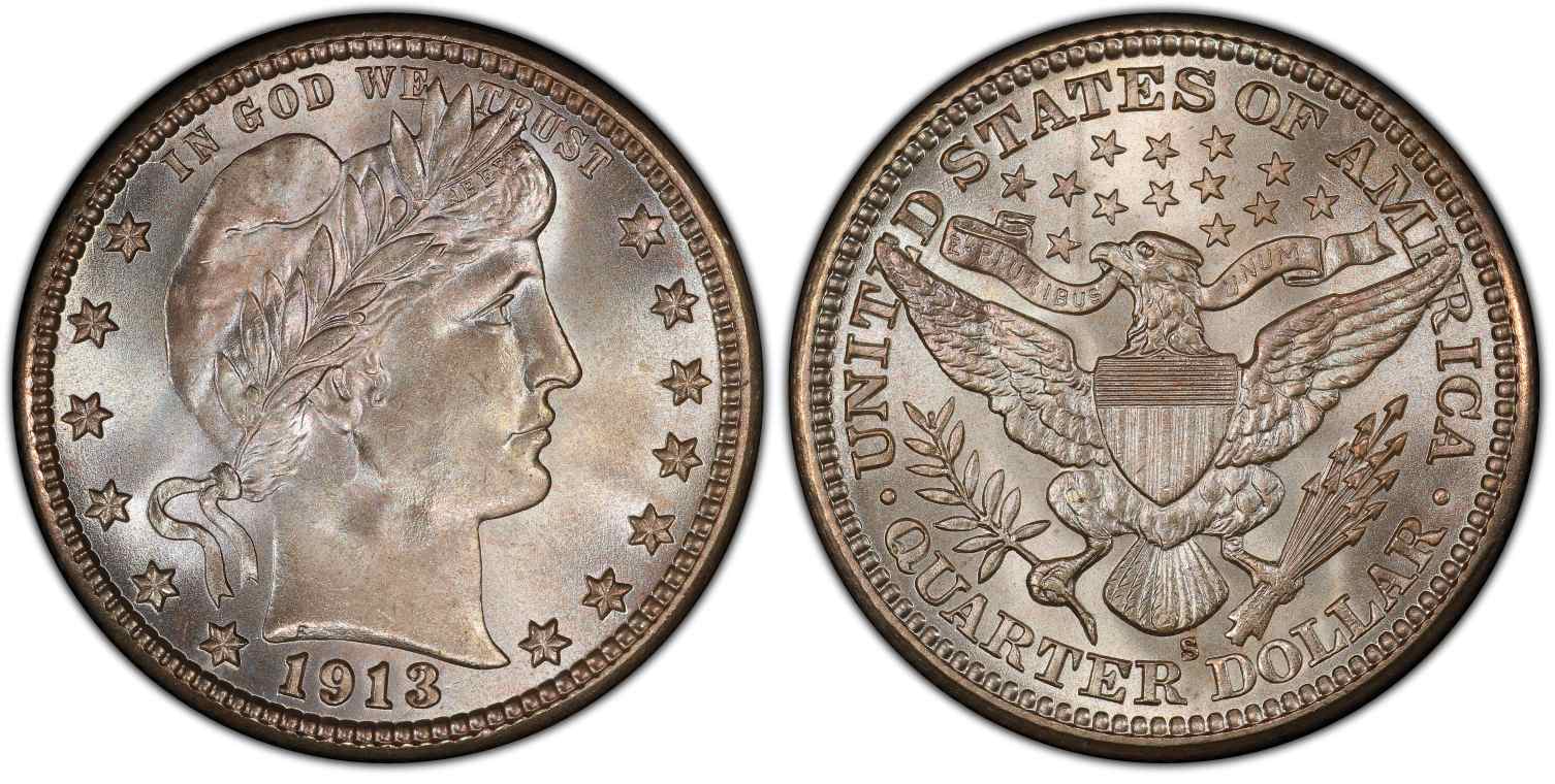 1913-S Barber Quarter