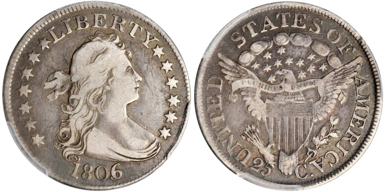 1806/5 Draped Bust Quarter (Overdate)