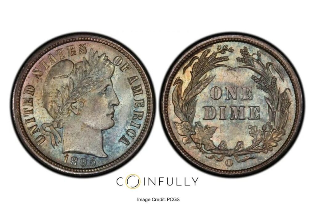 10 Most Valuable Barber Dimes (1892–1916) 2 1895-O Barber Dime Obverse and Reverse - Coinfully