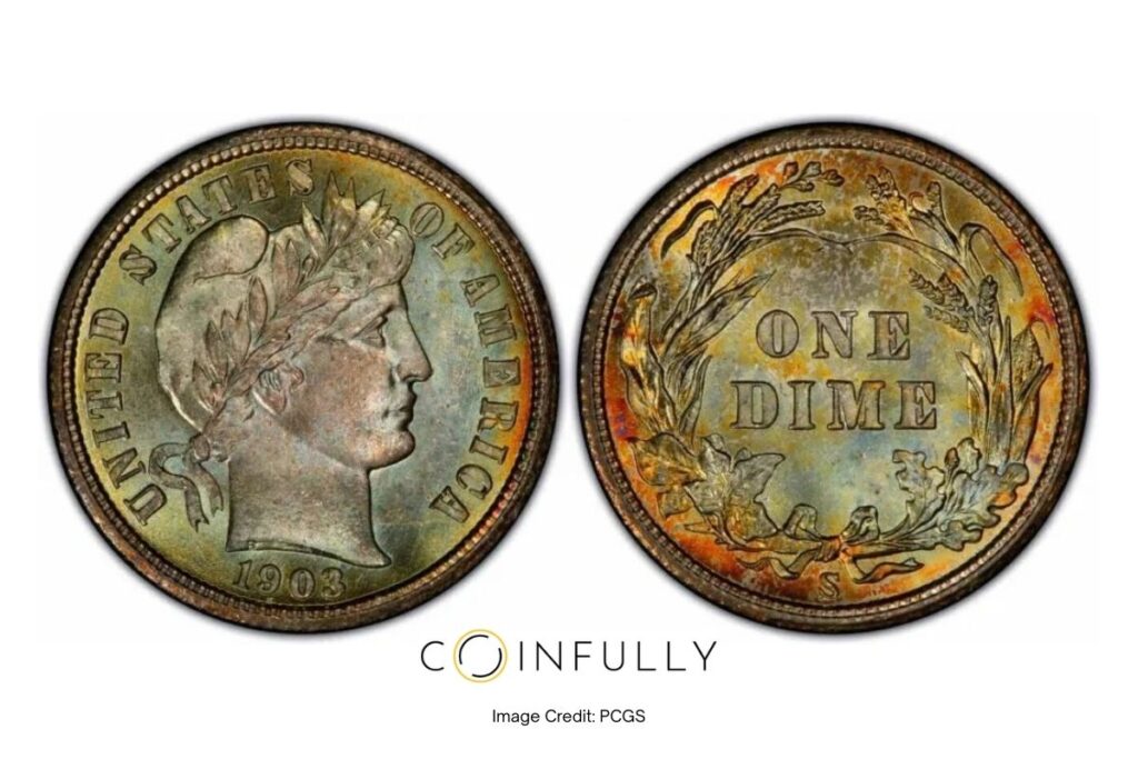 10 Most Valuable Barber Dimes (1892–1916) 4 1903-S Barber Dime Obverse and Reverse - Coinfully
