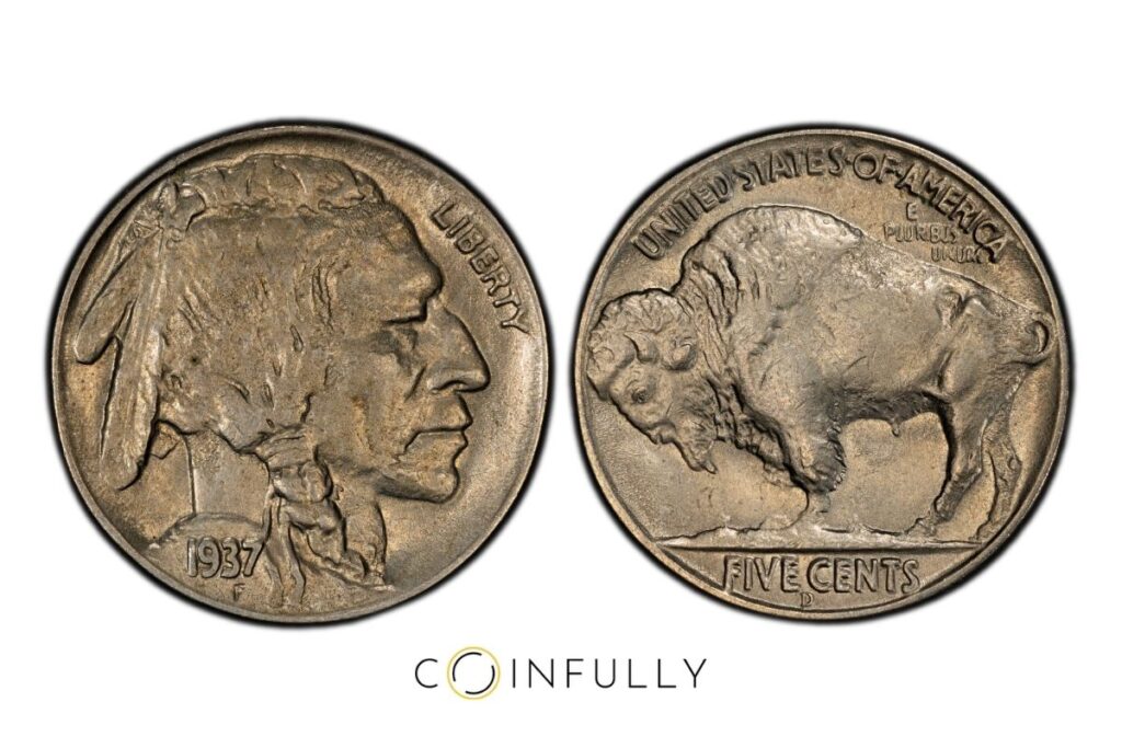 1937-D Buffalo Nickel - 3 Legs - Coinfully