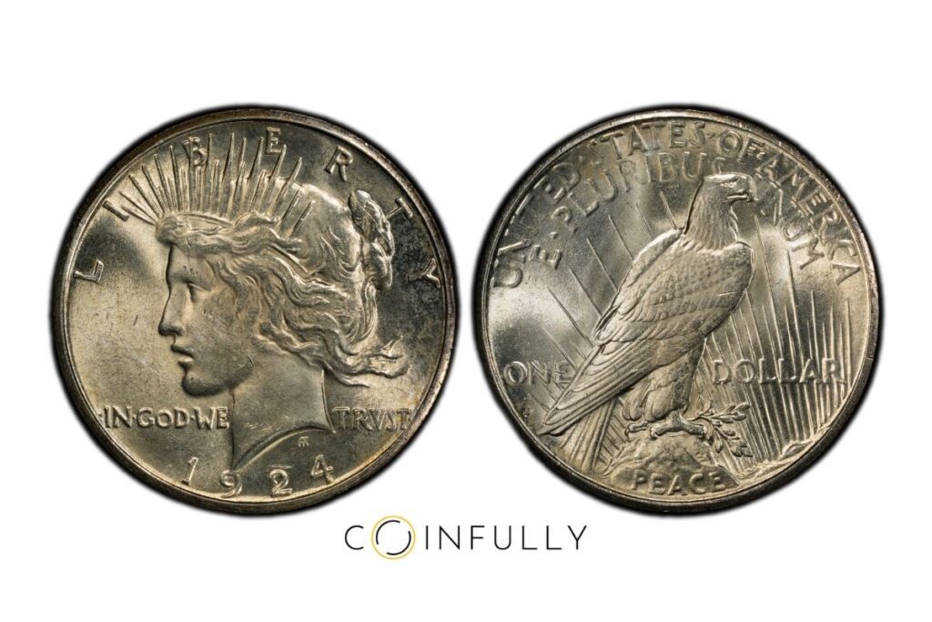 Why Cleaning a Coin Yourself Can Cost You Thousands: What’s It Worth? 1 How Cleaning Coins Affects Value - 1924 Peace Dollar - Coinfully
